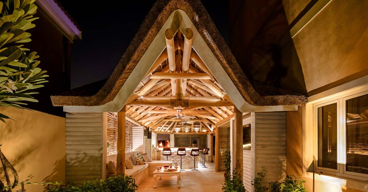 Pergola junco africano entrada dos aguas